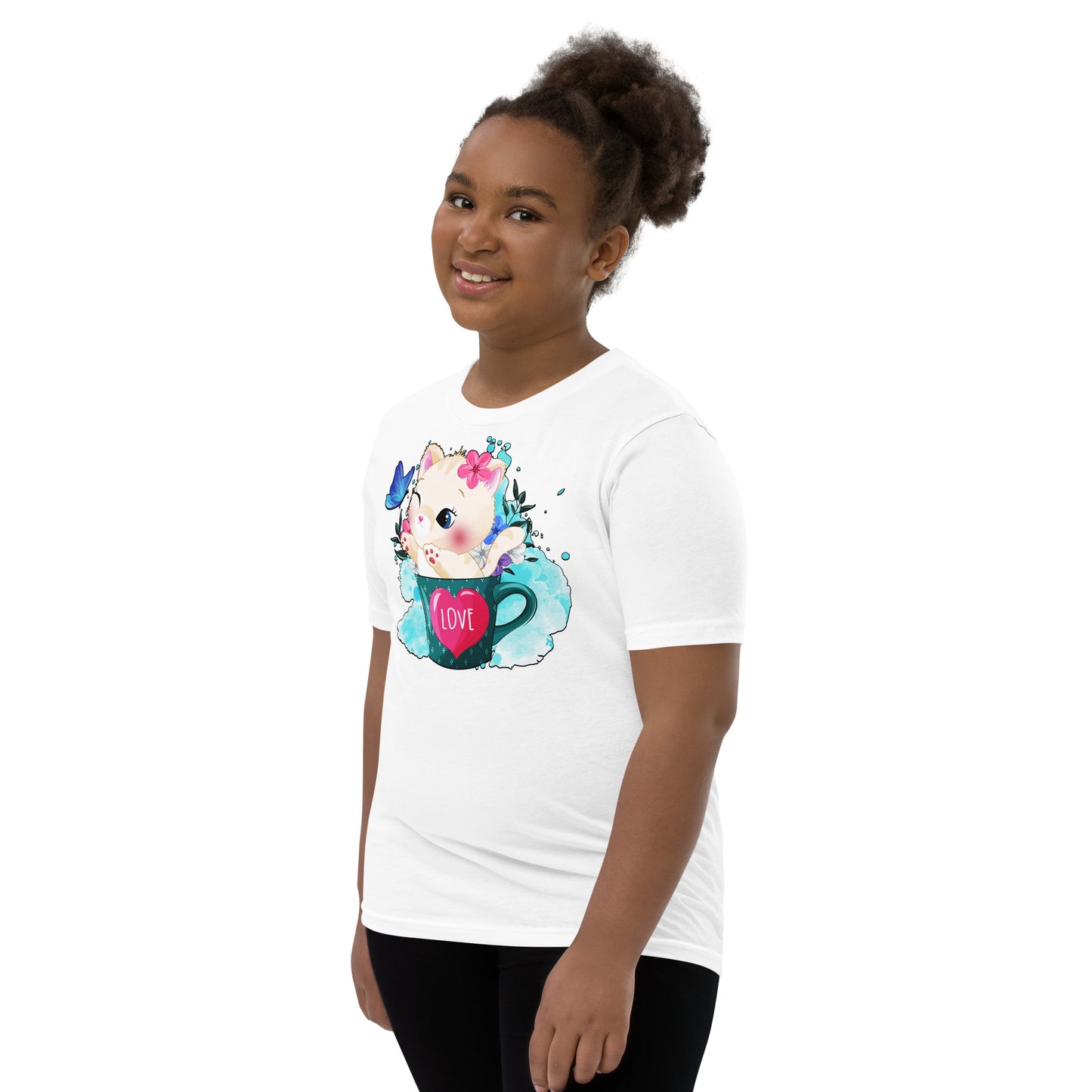 Cute Kitty Cat Inside Cup T-shirt, No. 0317