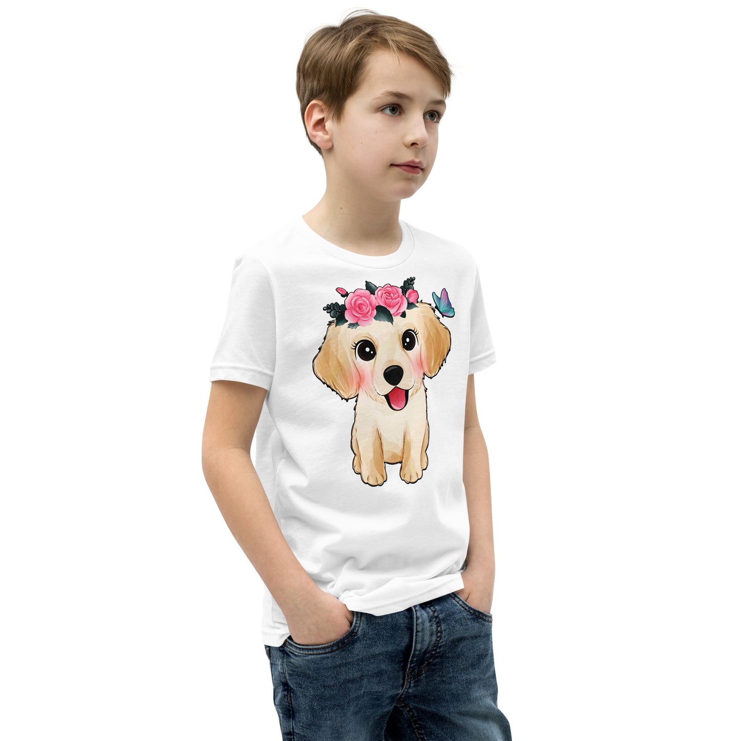 Cute Little Golden Retriever Dog T-shirt, No. 0359