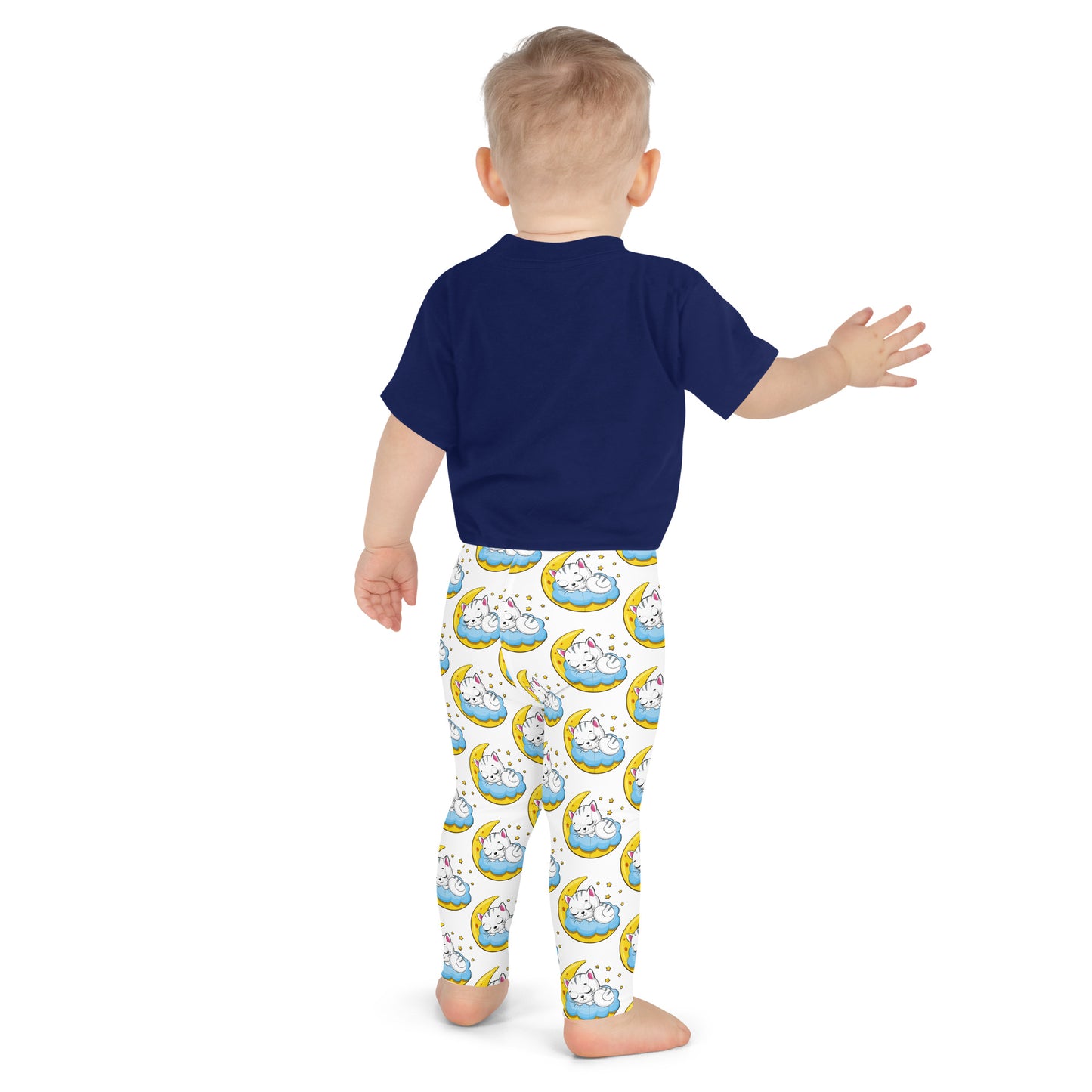 Cute Baby Cat Sleeping on the Clouds Leggings, No. 0271