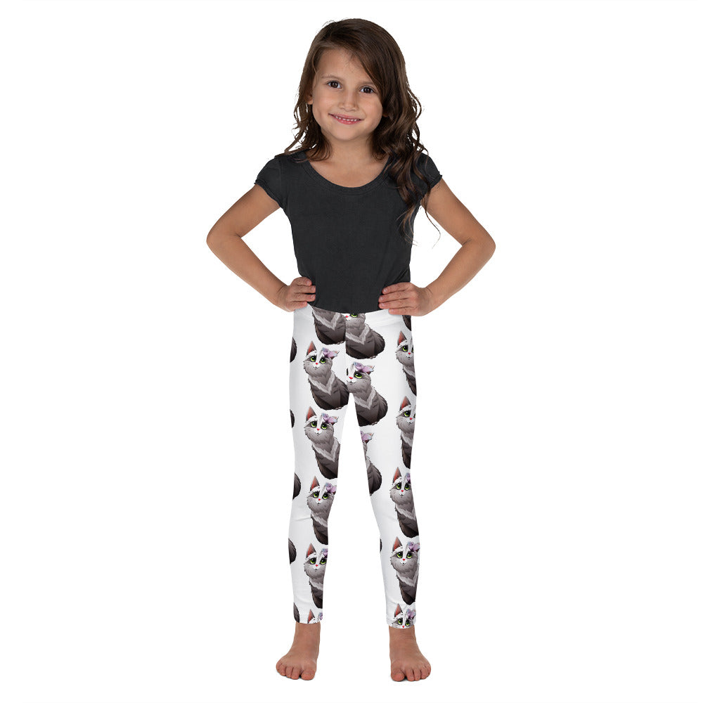 Cute Cat Playing with Butterfly, Leggings, No. 0159