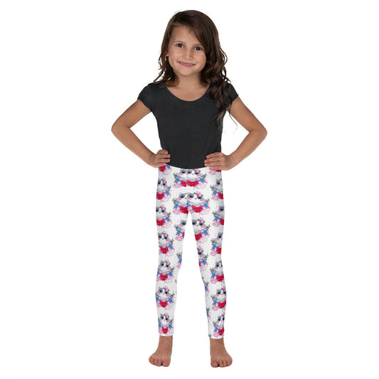 Cute Kitty Cat with Flowers, Leggings, No. 0328