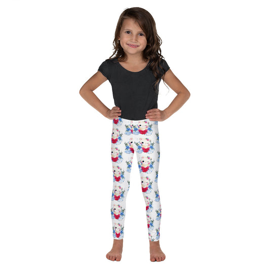 Cute Kitty Cat with Flowers, Leggings, No. 0329