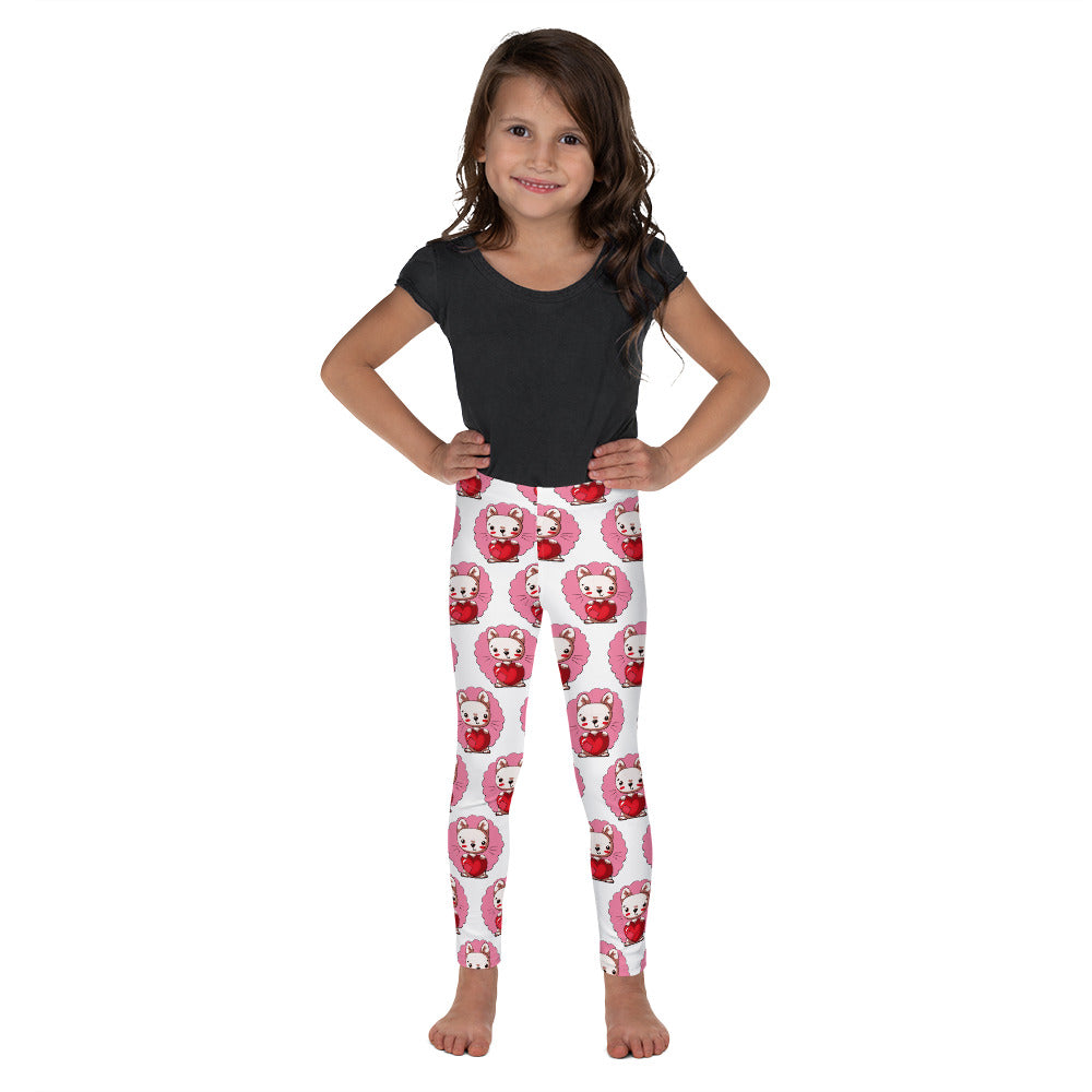 Cute Kitty Cat with Heart, Leggings, No. 0330