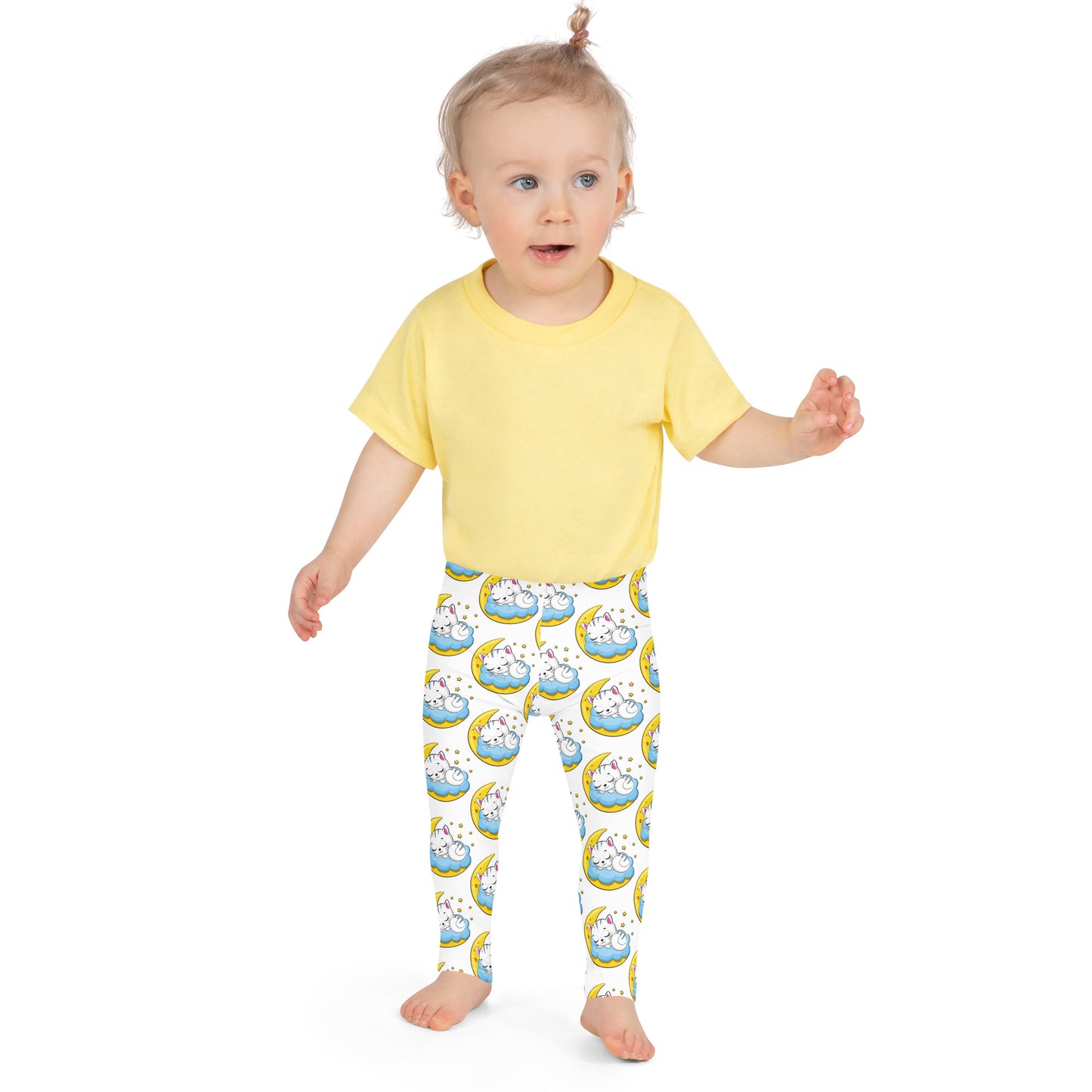 Cute Baby Cat Sleeping on the Clouds Leggings, No. 0271