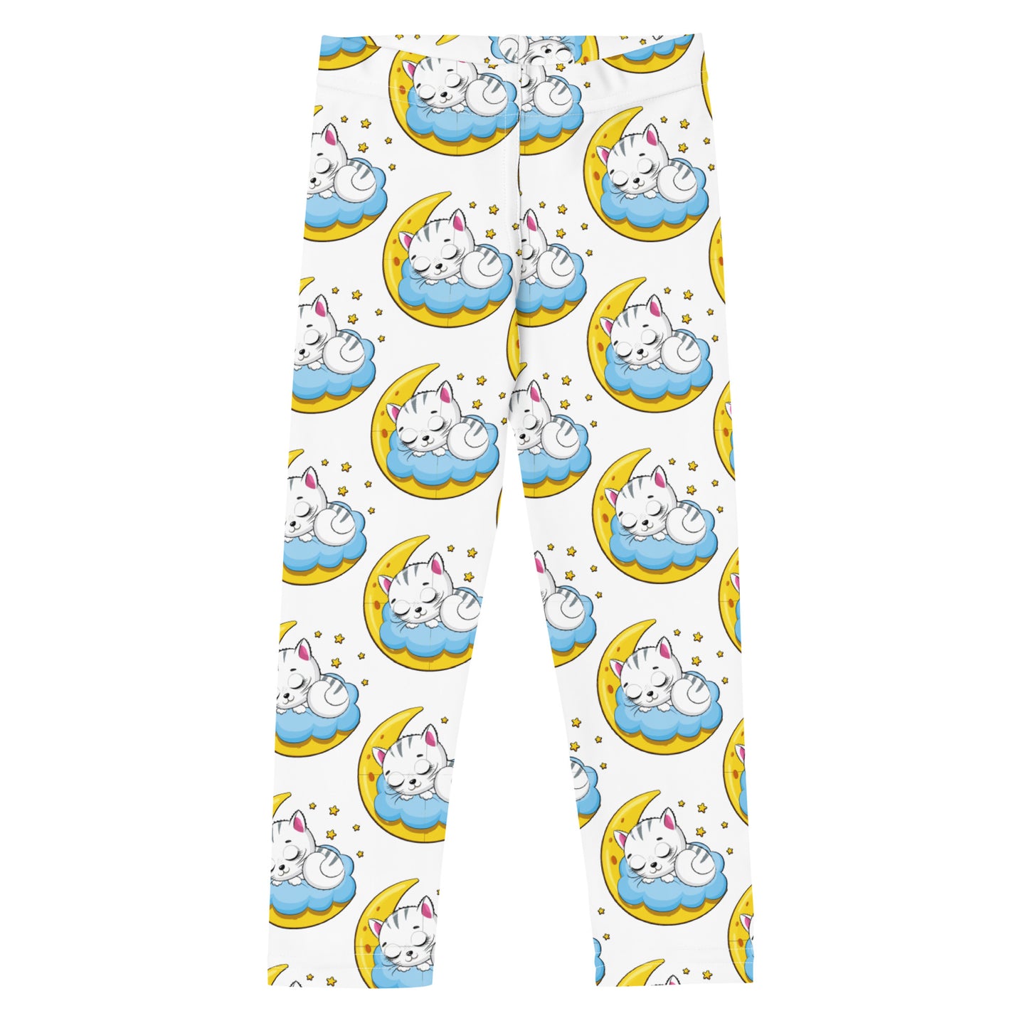 Cute Baby Cat Sleeping on the Clouds Leggings, No. 0271