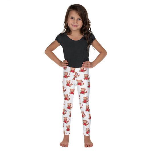 Cute Kitty Cat with Red Heart Leggings, No. 0333