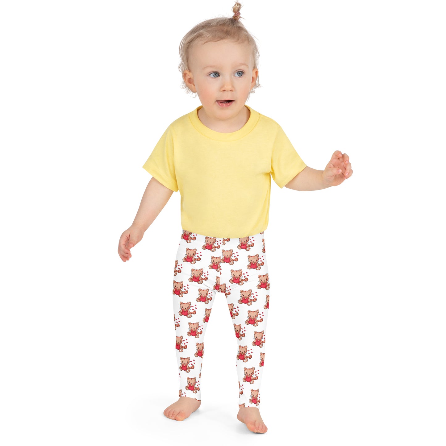 Cute Kitty Cat with Red Heart Leggings, No. 0333