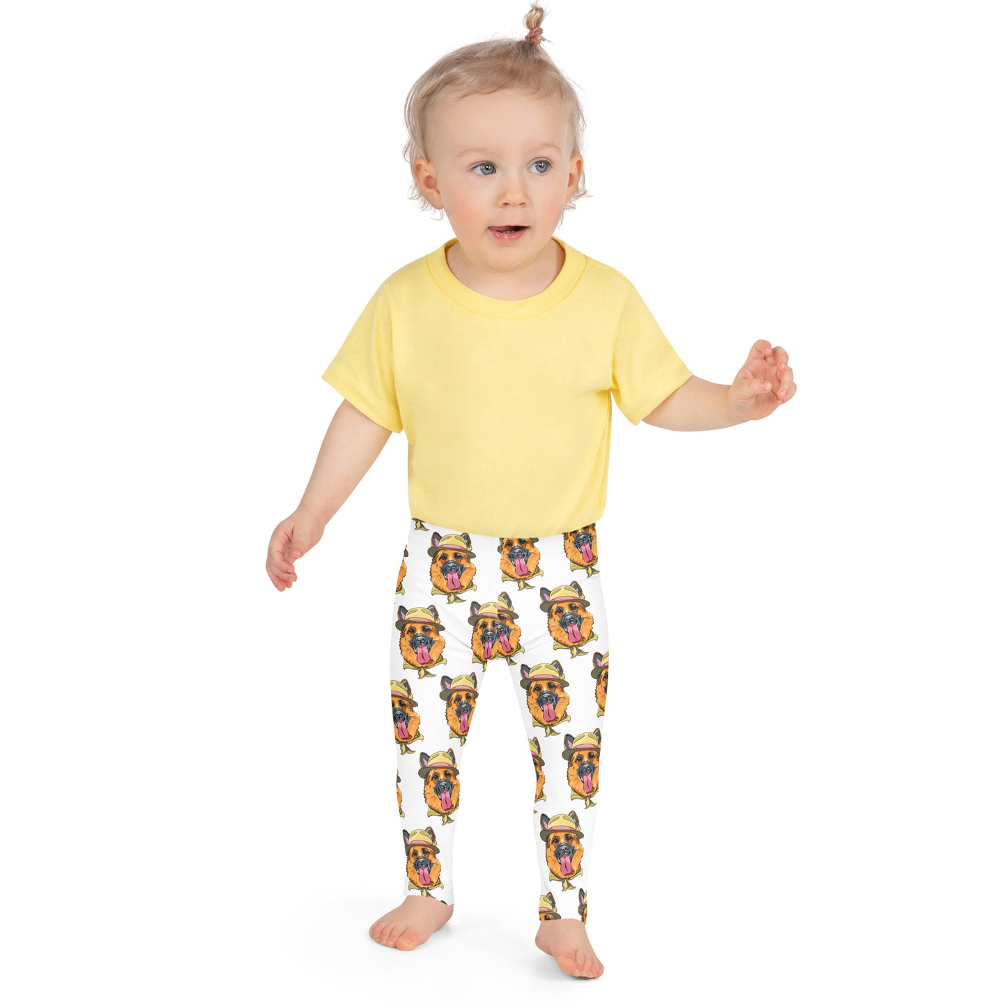 Cute German Shepherd Dog with Hat Leggings, No. 0202