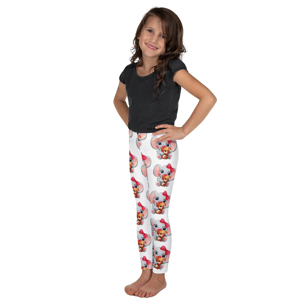 Cute Elephant with Little Bear, Leggings, No. 0012