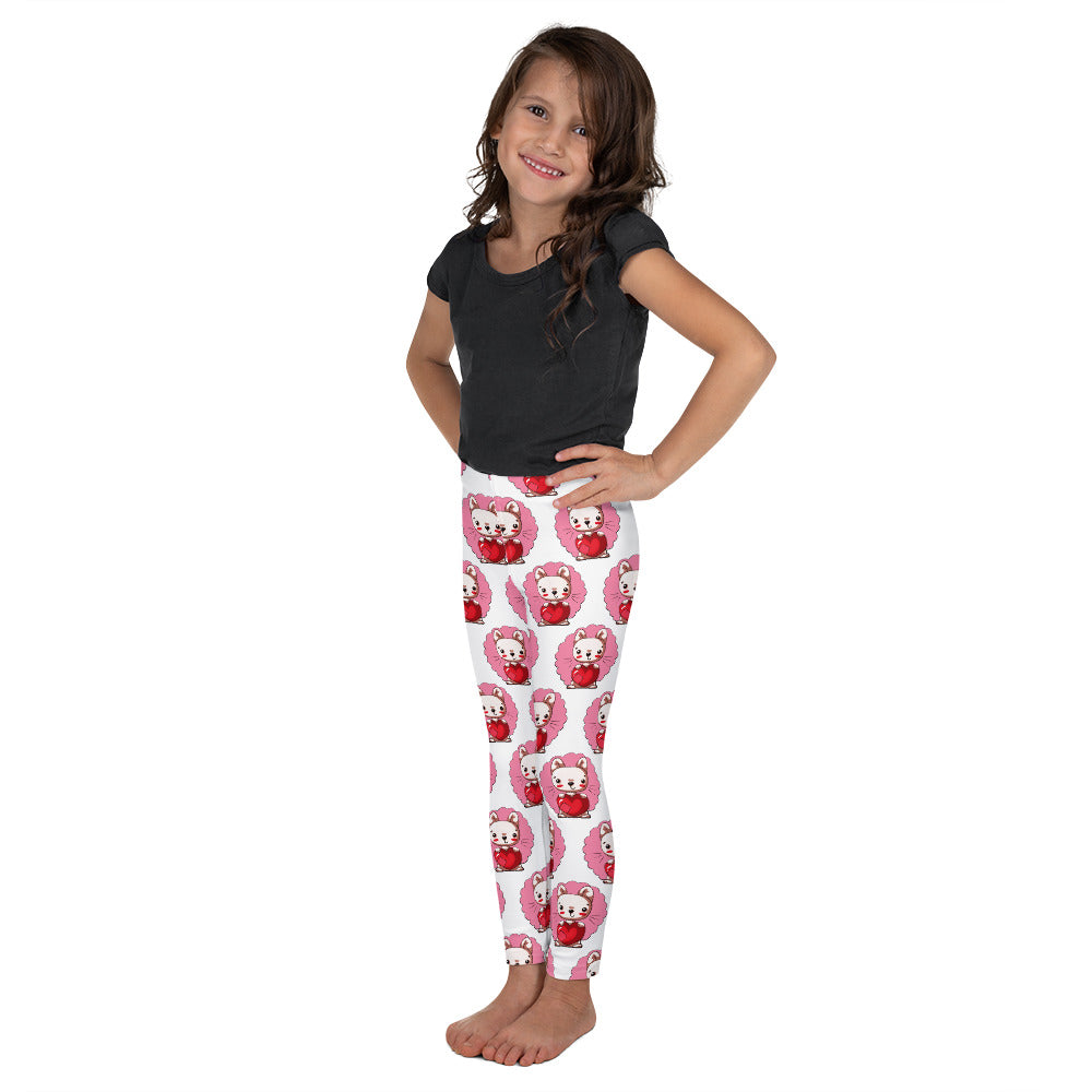 Cute Kitty Cat with Heart, Leggings, No. 0330