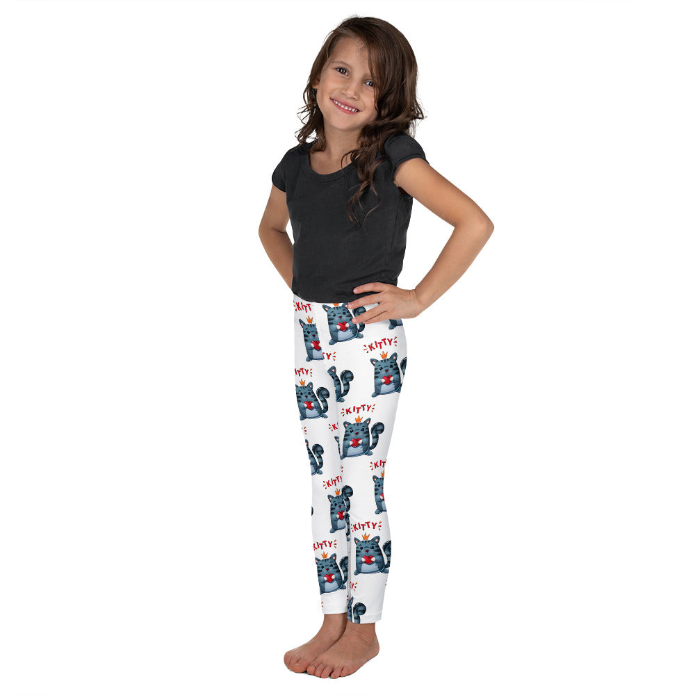 Cute Kitty Cat with Red Heart Leggings, No. 0332