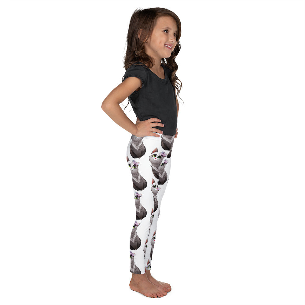 Cute Cat Playing with Butterfly, Leggings, No. 0159
