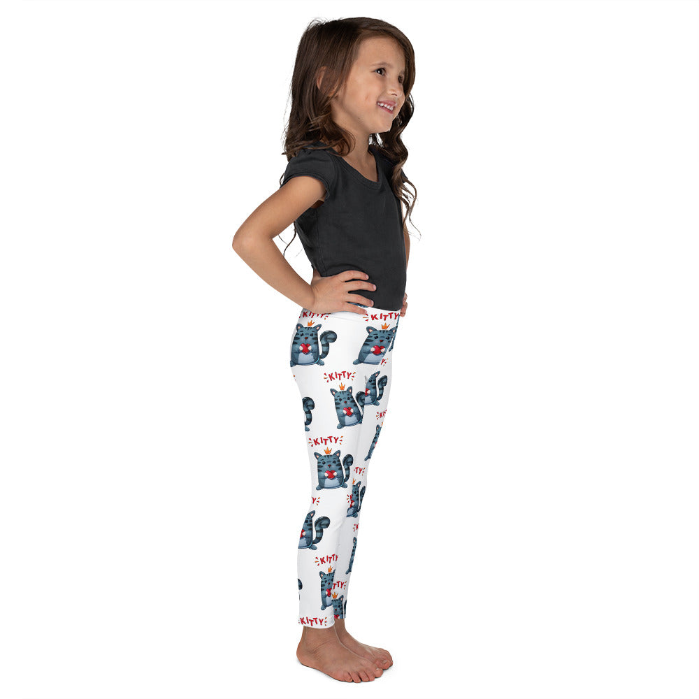 Cute Kitty Cat with Red Heart Leggings, No. 0332