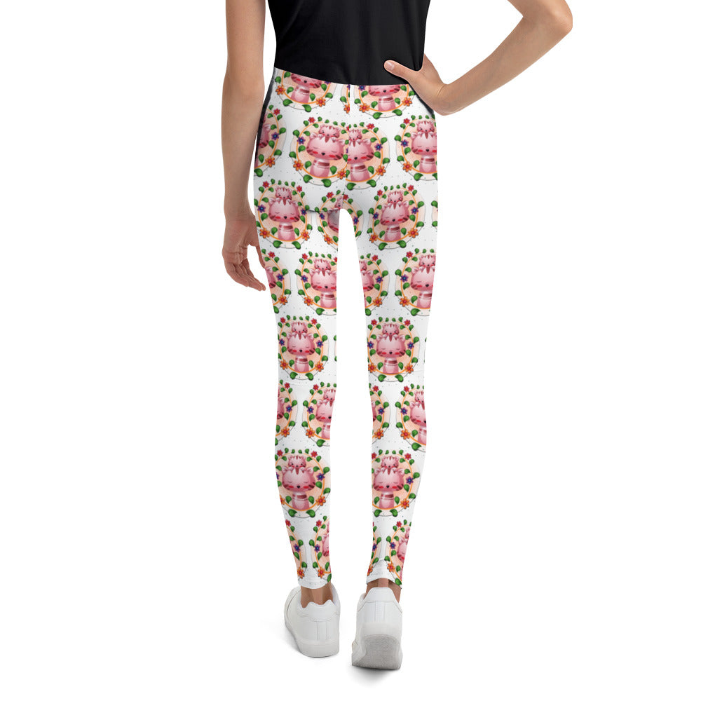 Cute Cats with Flower Wreath, Leggings, No. 0287