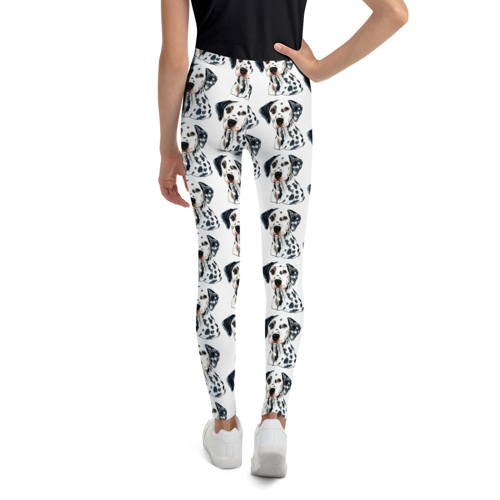 Cute Dalmatian Dog Portrait, Leggings, No. 0592