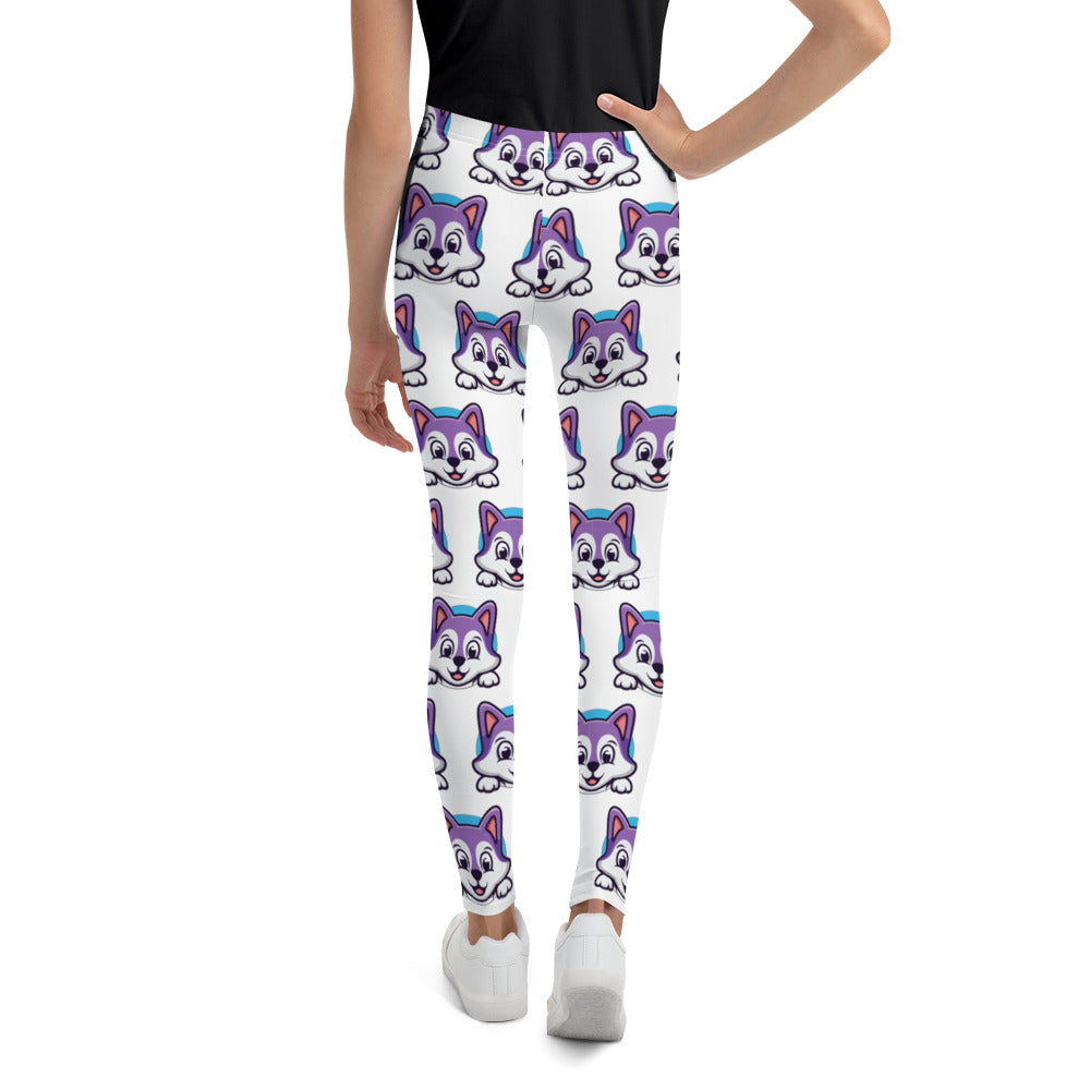 Cute Husky Puppy Dog, Leggings, No. 0204