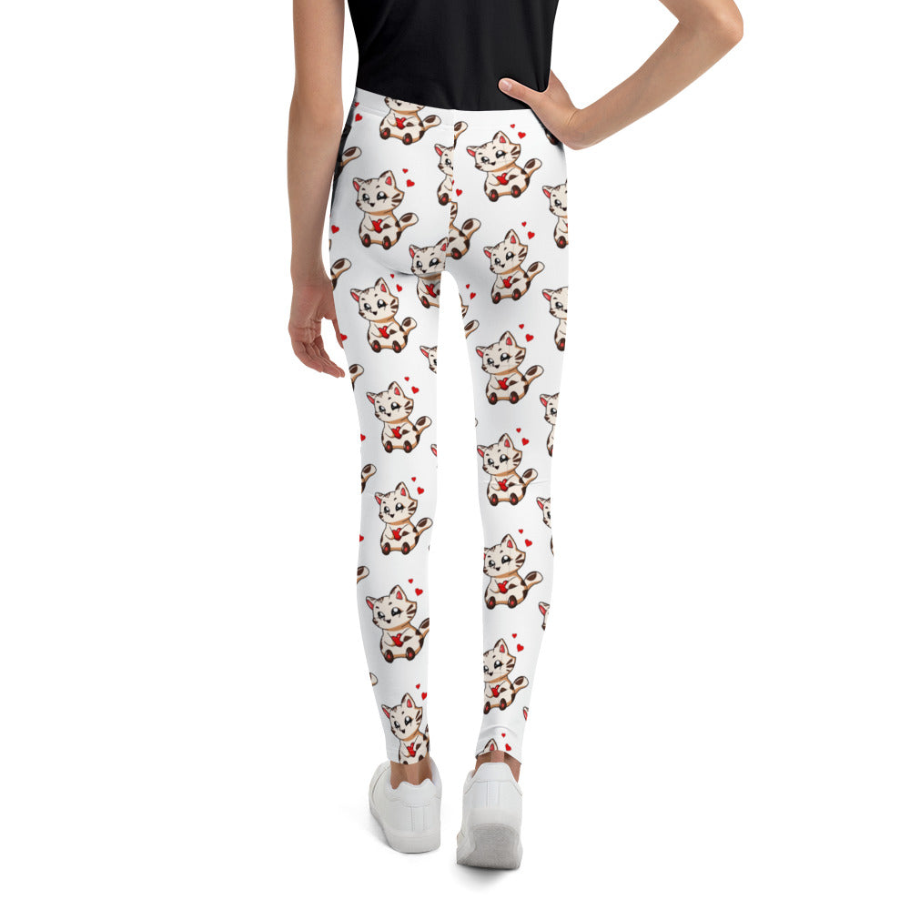 Cute Kitty Cat in Love Leggings, No. 0210