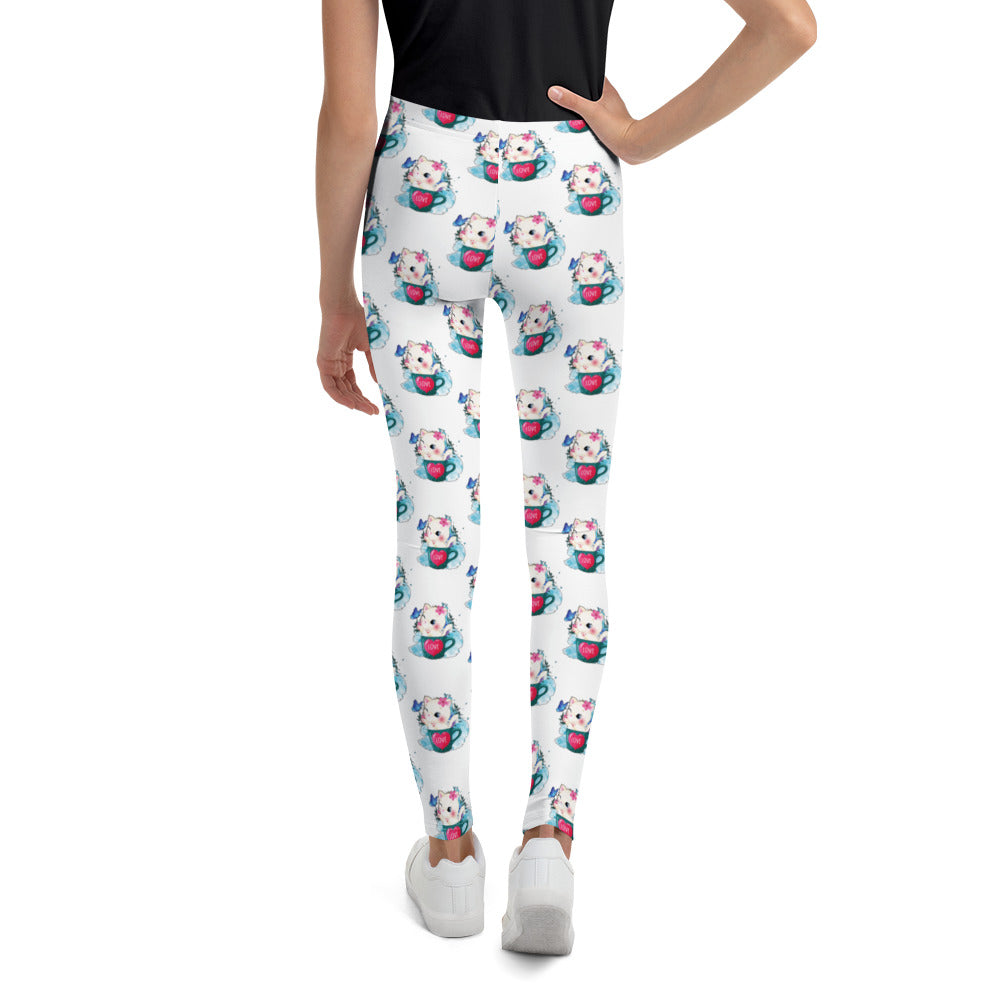 Cute Kitty Cat Inside Cup Leggings, No. 0317