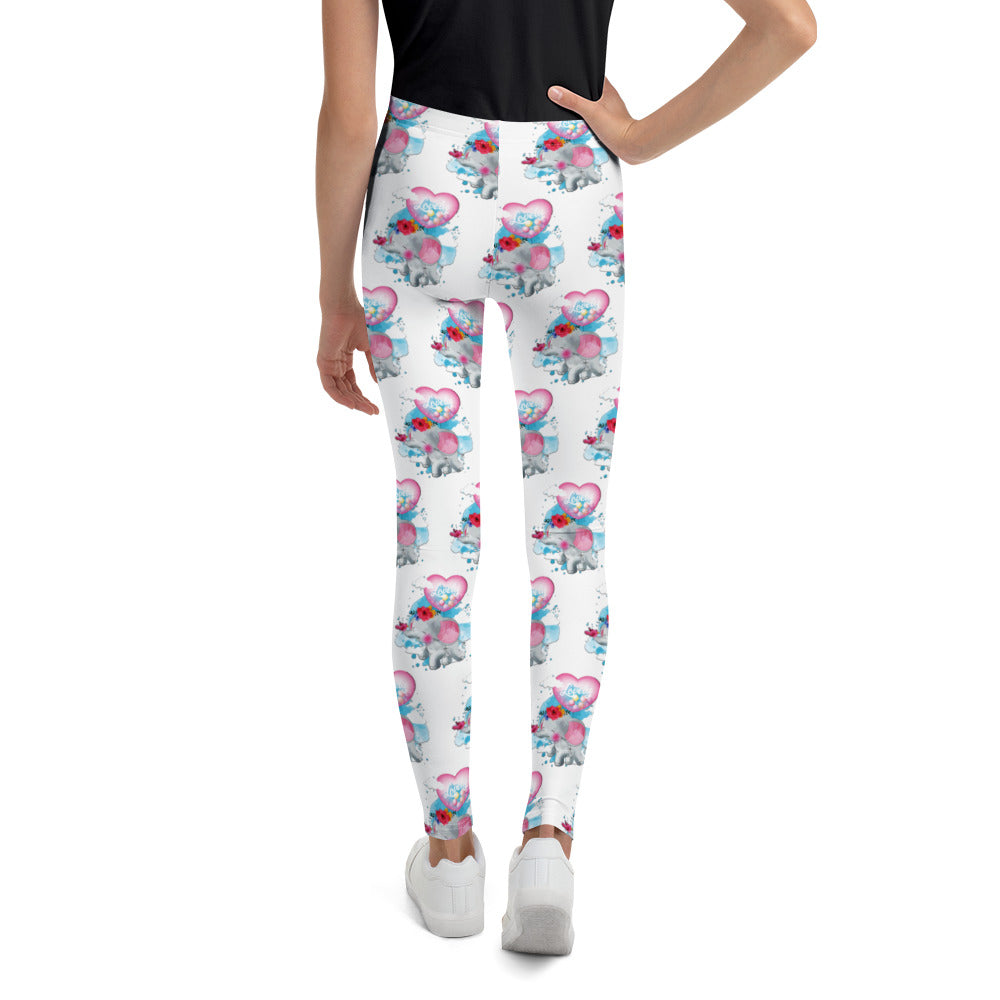 Cute Elephant with Love Balloon Leggings, No. 0084