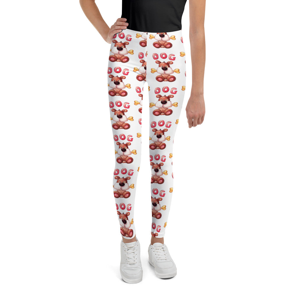 Cute Dog with Bone, Leggings, No. 0499