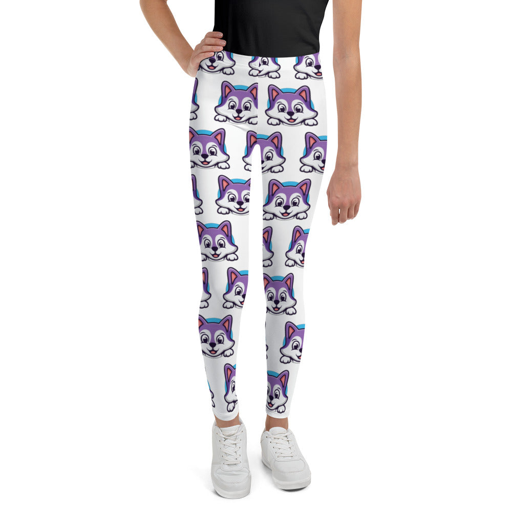 Cute Husky Puppy Dog, Leggings, No. 0204