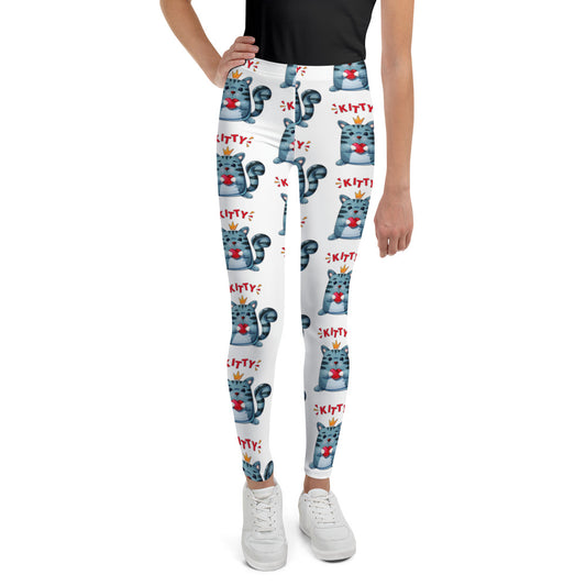 Cute Kitty Cat with Red Heart, Leggings, No. 0332