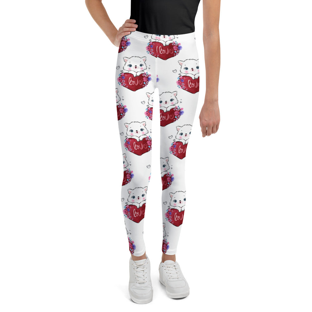 Cute Kitty Cat in Love Leggings, No. 0316