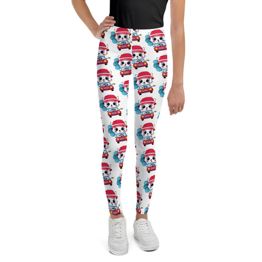 Cute Kitty Cat Driving Car Leggings, No. 0310