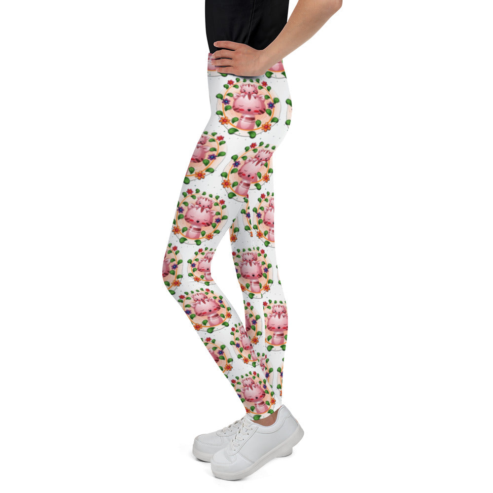 Cute Cats with Flower Wreath, Leggings, No. 0287