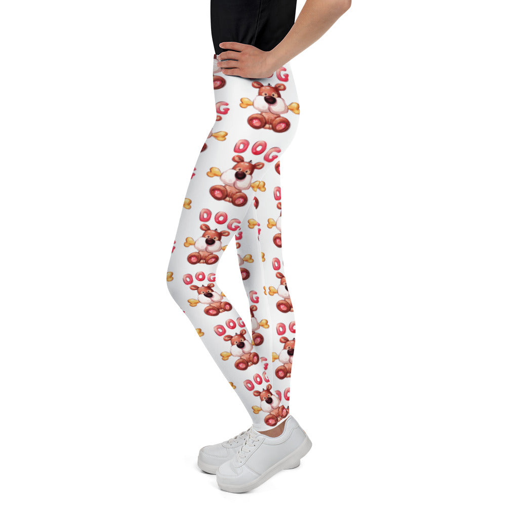 Cute Dog with Bone, Leggings, No. 0499