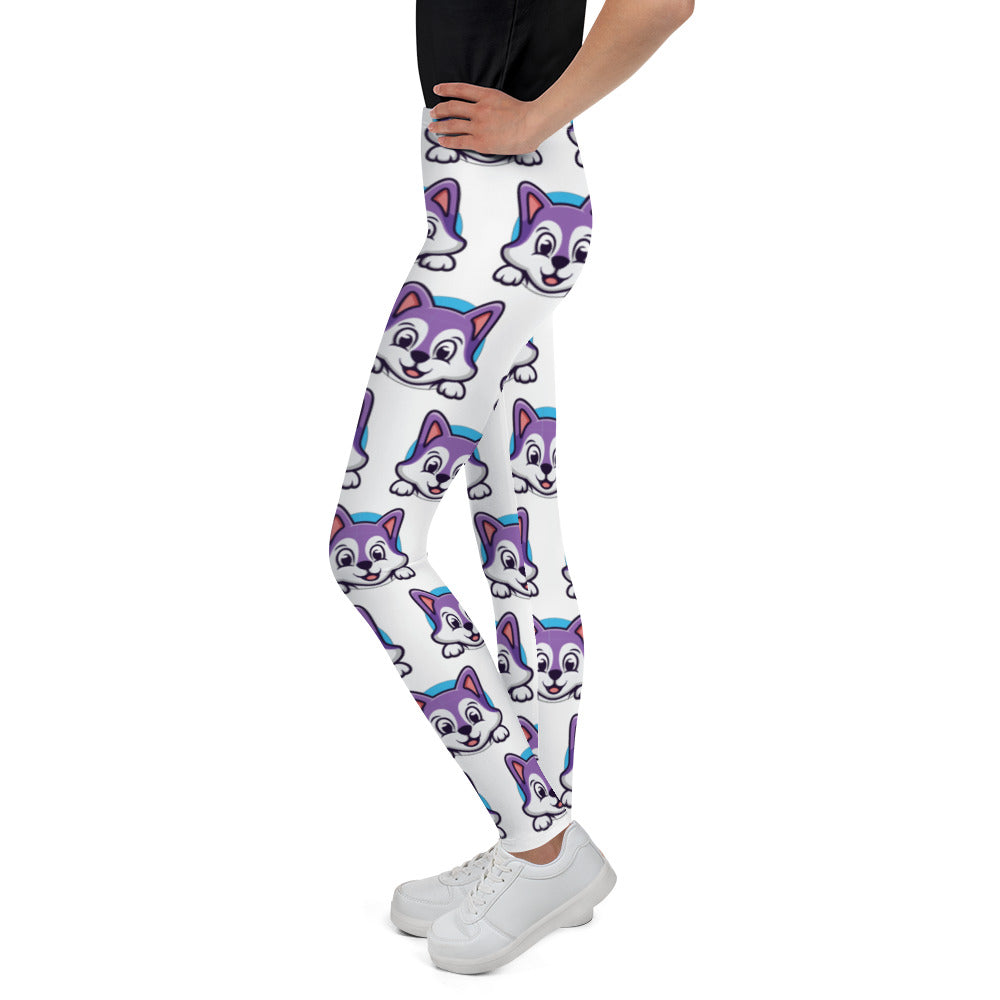 Cute Husky Puppy Dog, Leggings, No. 0204