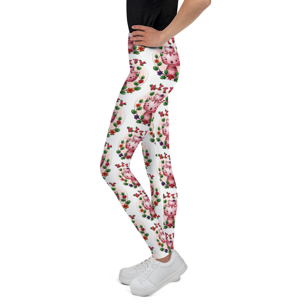 Cute Kitten Cats Between Flowers, Leggings, No. 0306