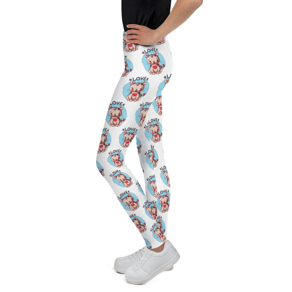 Cute Kitty Cat in Love Leggings, No. 0315