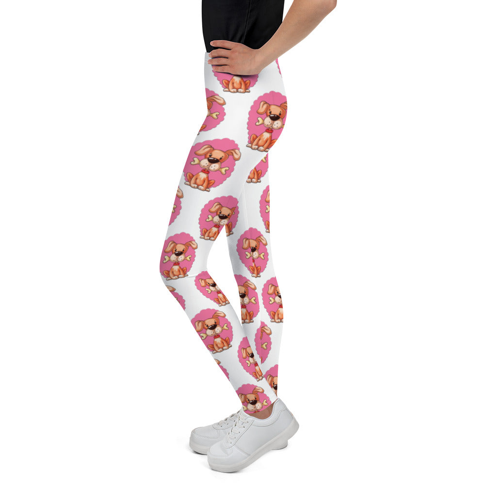 Cute Dog Puppy with Bone Leggings, No. 0297