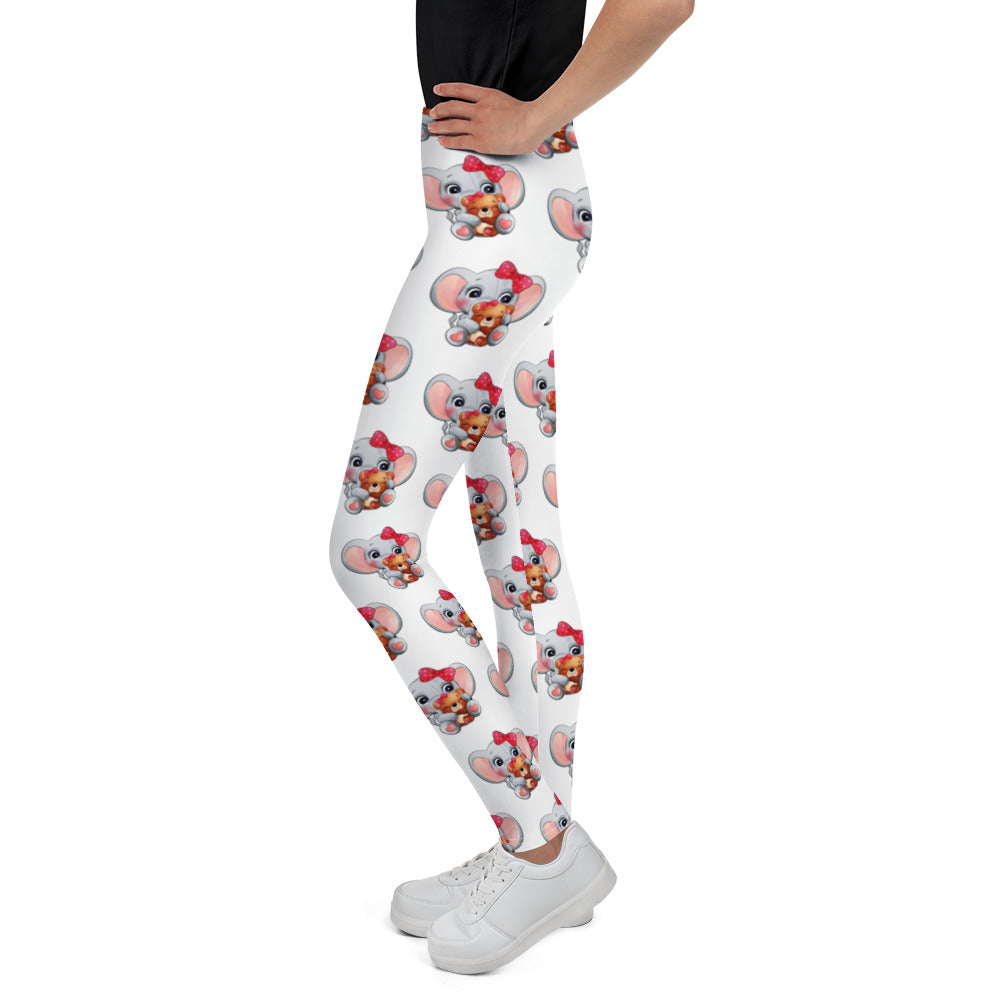 Cute Elephant with Little Bear Leggings, No. 0012