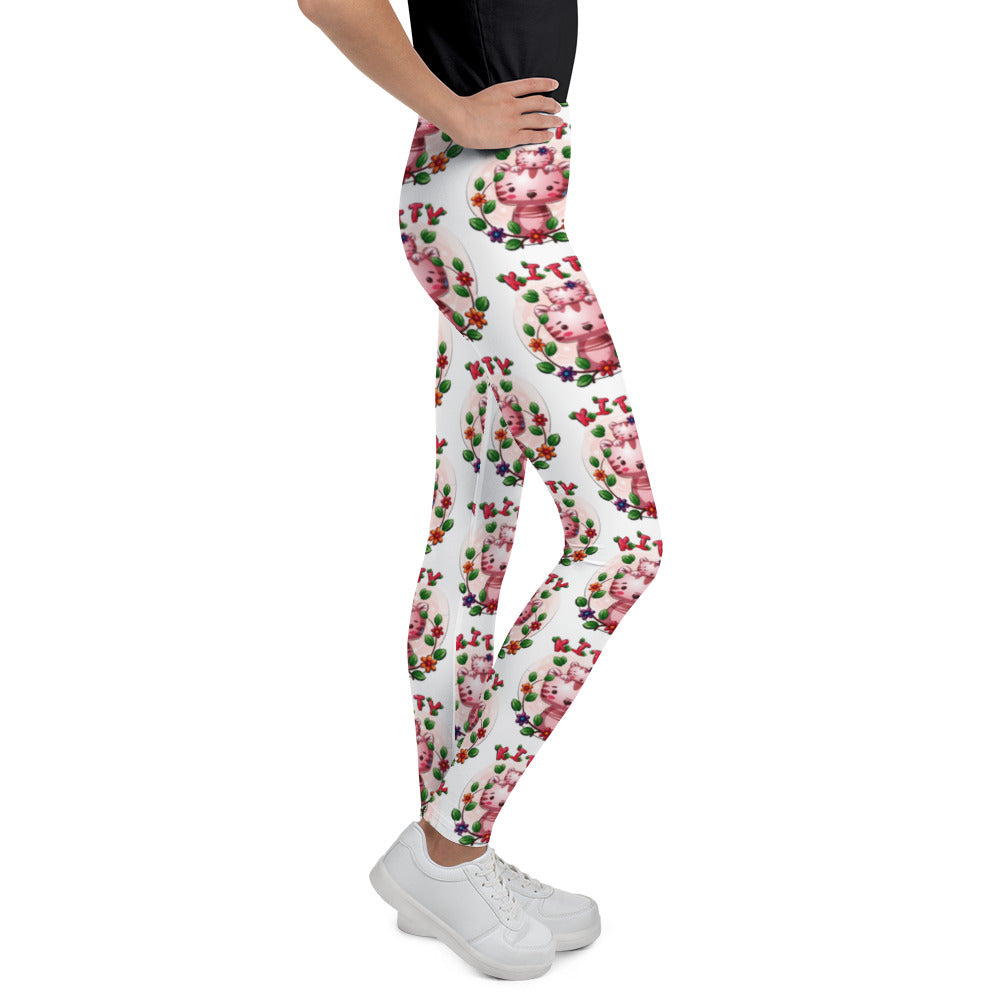 Cute Kitten Cats Between Flowers, Leggings, No. 0306