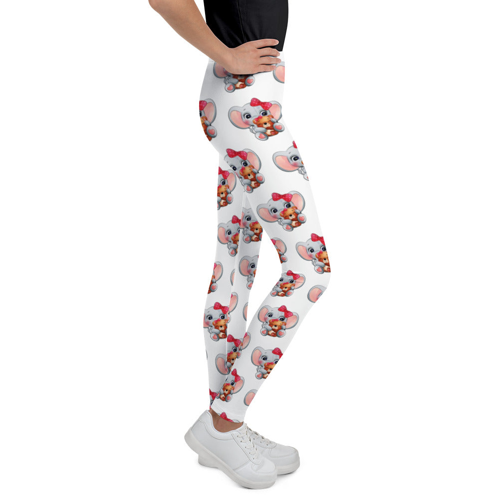 Cute Elephant with Little Bear Leggings, No. 0012