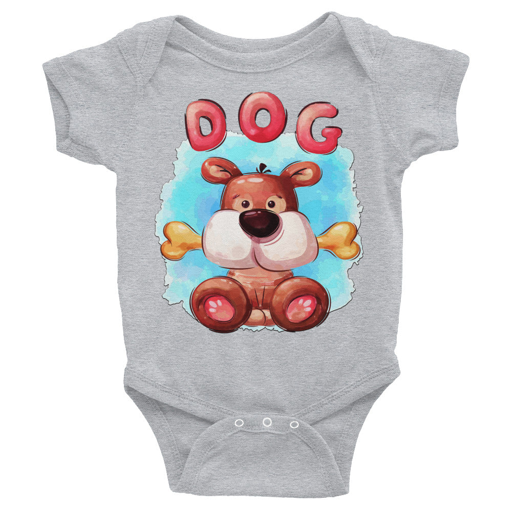 Cute Dog with Bone, Bodysuits, No. 0499