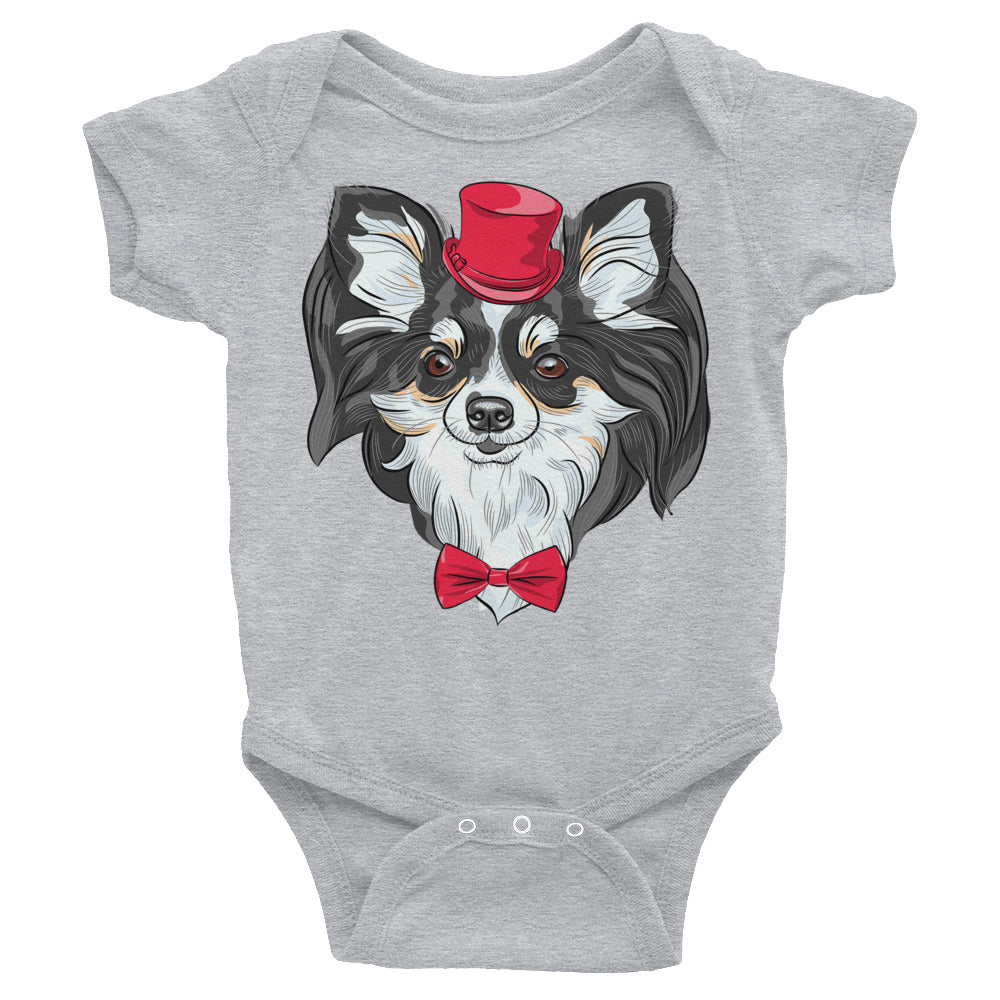 Chihuahua dog wears a red tie Bodysuit, No. 0112