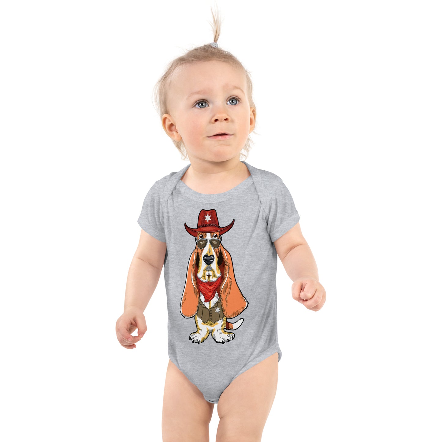 Basset Hound Dog as Sheriff Bodysuit, No. 0569