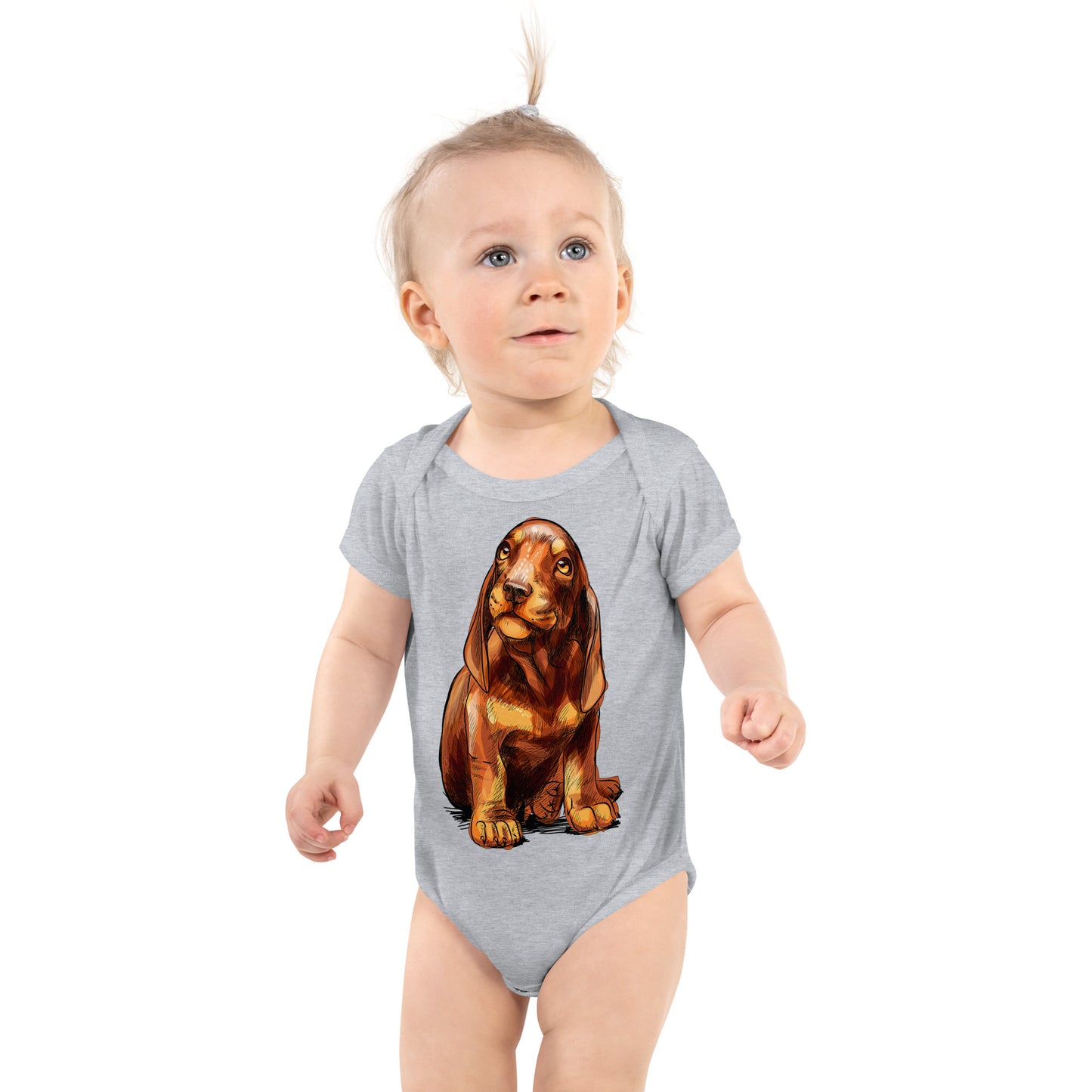 Cute Dachshund Puppy Dog Bodysuit, No. 0591