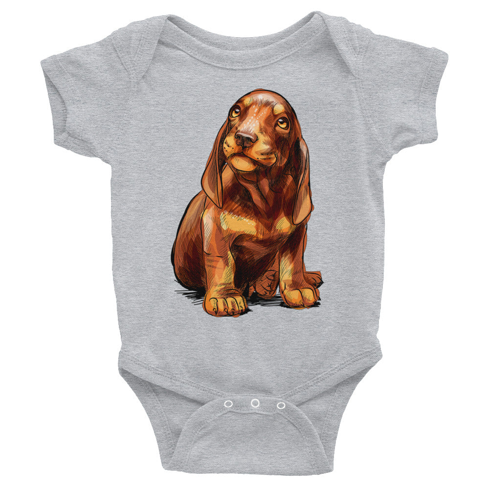 Cute Dachshund Puppy Dog Bodysuit, No. 0591