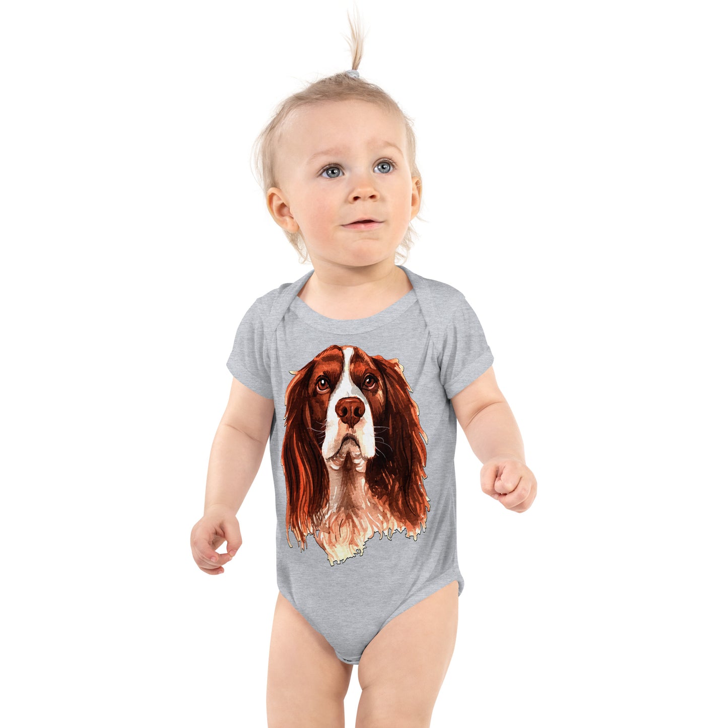 Cute Dog Illustration Bodysuit, No. 0191