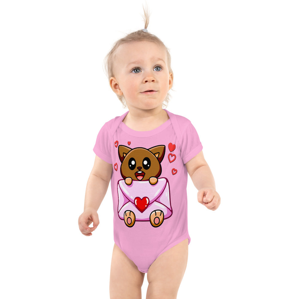 Cute Cat Holding Love Letter, Bodysuits, No. 0158