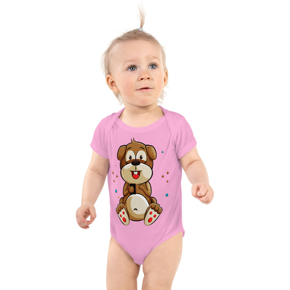 Cute Dog Playing Game on Smartphone, Bodysuits, No. 0294