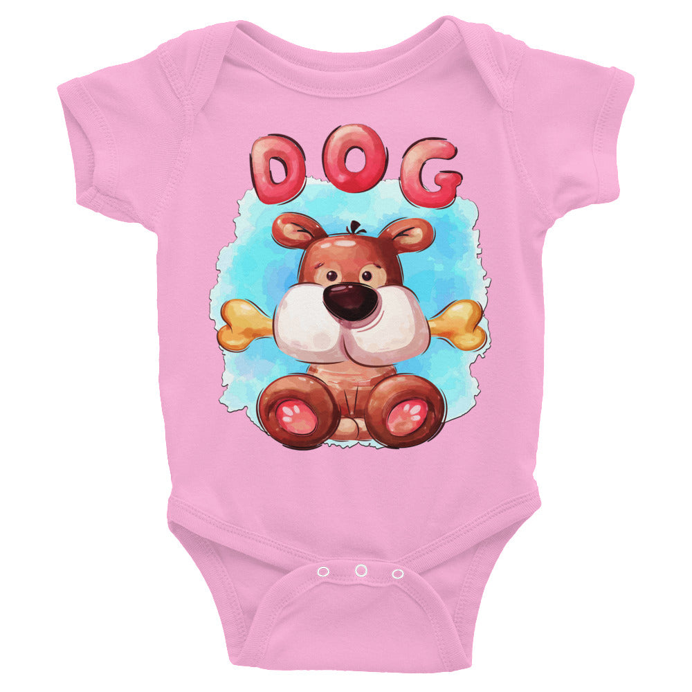 Cute Dog with Bone, Bodysuits, No. 0499