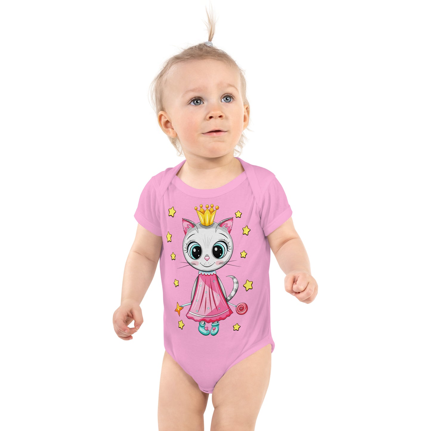 Cute Little Cat with Golden Crown Bodysuits, No. 0214