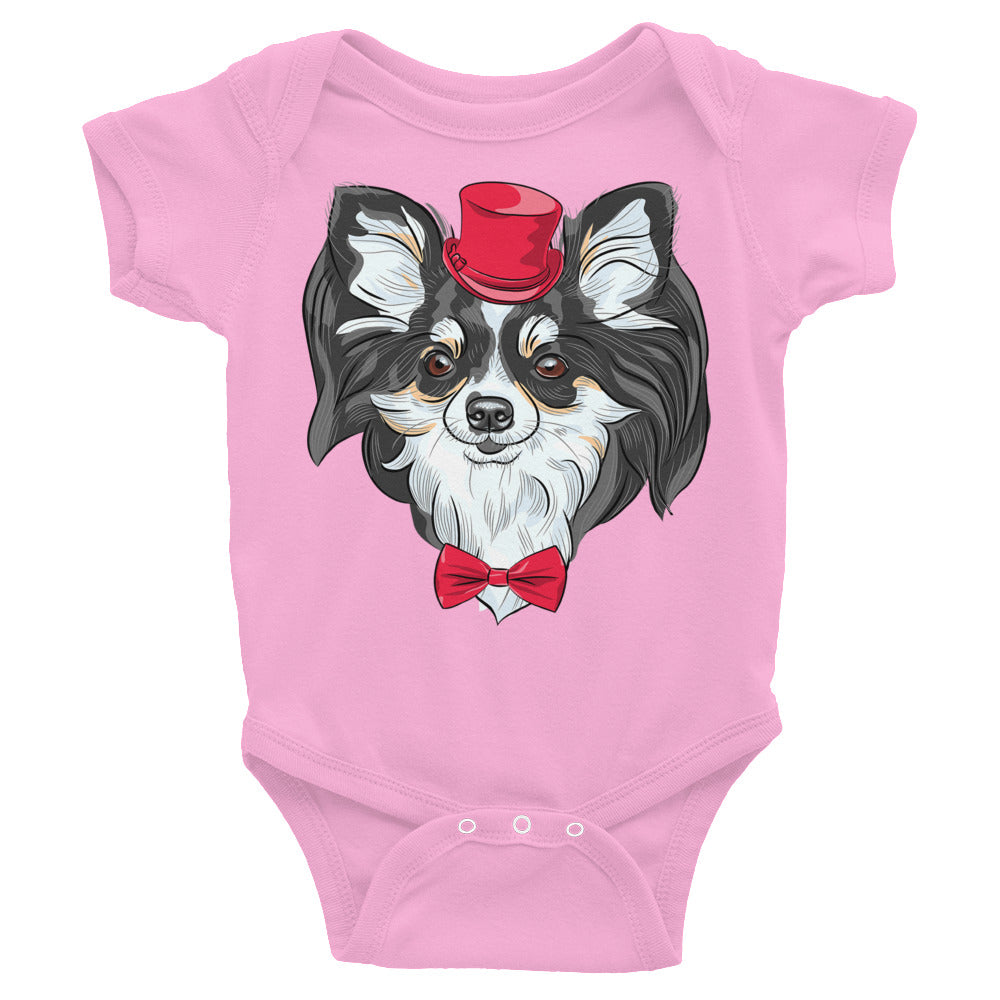 Chihuahua dog wears a red tie Bodysuit, No. 0112