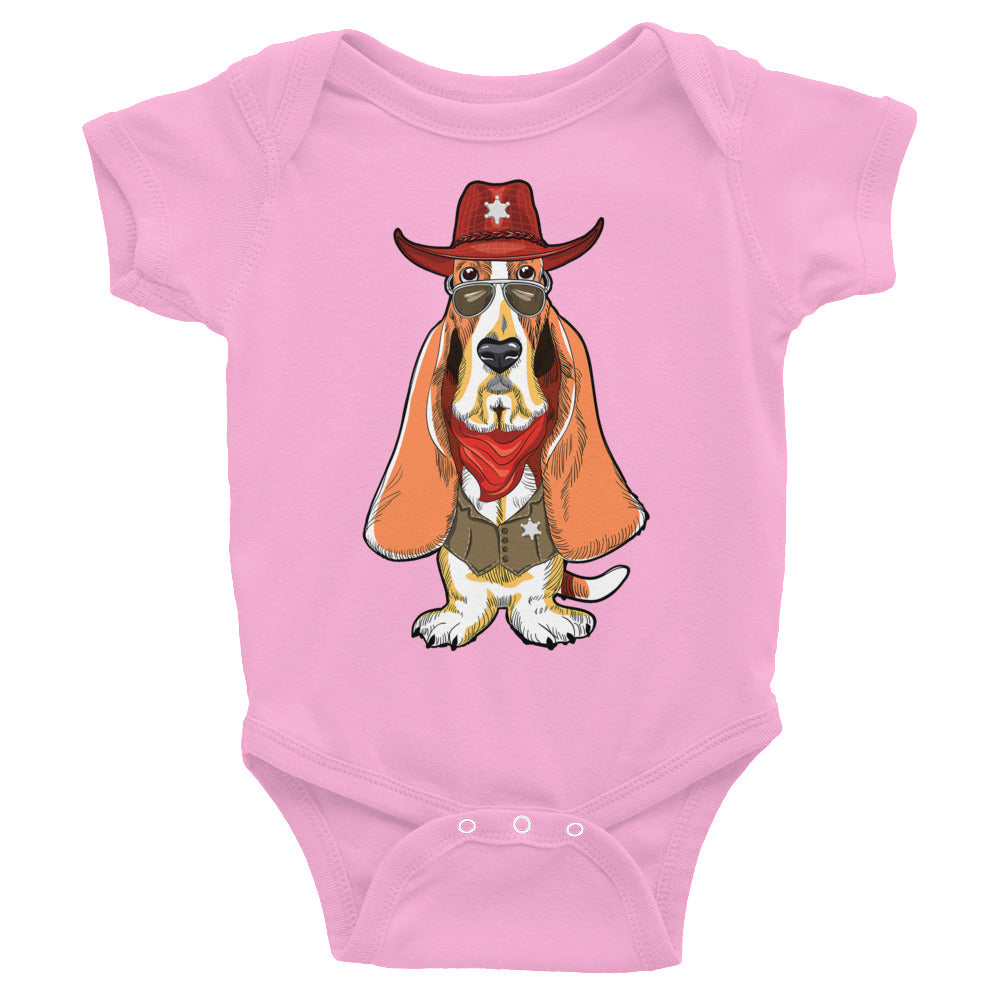 Basset Hound Dog as Sheriff Bodysuit, No. 0569