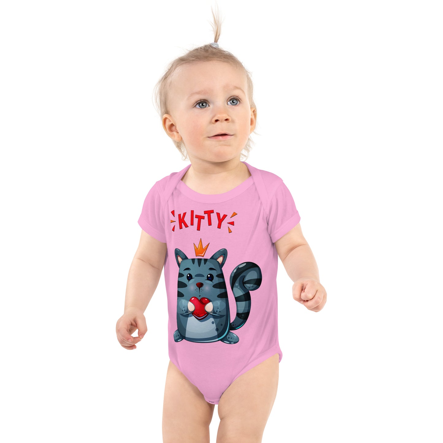 Cute Kitty Cat with Red Heart Bodysuit, No. 0332